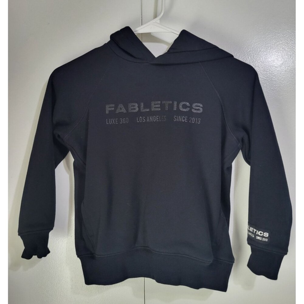 FABLETICS The Kids Unisex Go-To Hoodie Black Logo Sweatshirt SZ Small 6/7 - Picture 2 of 8